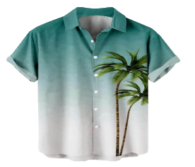 Short Sleeve Linen Shirt – Tropical Print